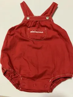 mikiHOUSE 赤いオーバーオールロンパース S