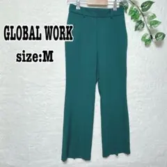 GLOBAL WORK カジュアルパンツ センタープレス セミフレア M