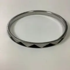【ヴィンテージ】白黒シルバーカラーバングル シェル 貝殻 ブレスレットのサムネイル