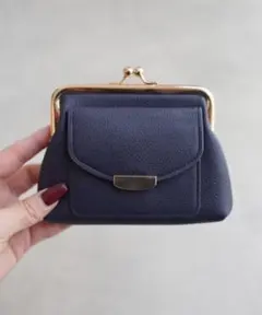 【新品】antique andico がま口財布　ミニウォレット　紺色