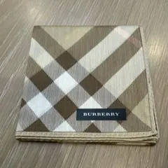 【新品・未使用】BURBERRY チェック柄 ハンカチ ベージュ系