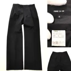 COMME CA ISM ウール 2タック スラックス パンツ 黒 S 3478