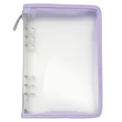 ダイソー　6リングファイル　A5　パープル　紫　ジッパー付き　シール帳バインダー