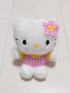新品 サンリオ ハローキティ カオハナ　千鳥格子　マスコット　キーホルダー