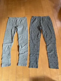 ユニクロ　レギンス 2点セット 星柄＆無地グレー