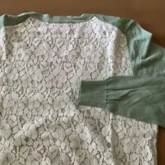 レース　Vネック　カーディガン　春夏