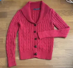 Ralph Lauren Sport 赤 ケーブルニットカーディガン