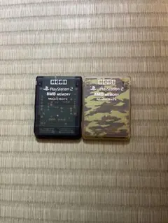 PlayStation 2 8MB メモリーカード 迷彩・黒 2個セット