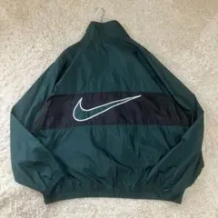 ◆背面BIGスウッシュロゴ◆ 90s NIKE ナイロンジャケット グリーン