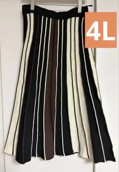 しまむら ストライプ ニット フレアスカート 4Lのサムネイル