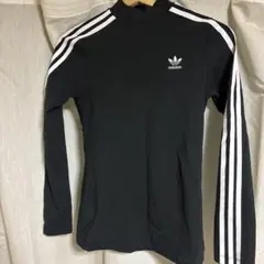 adidas ブラック 長袖Tシャツ ハイネック