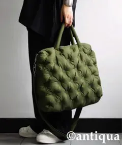 オリーブグリーン キルティングビジネスバッグ　A4 マザーズバック