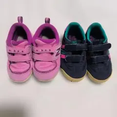 new balanceadidasスニーカーピンクネイビー13cm２点セット登園