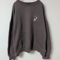 長袖トレーナー【F】スウェット　ワンポイント　くすみカラー