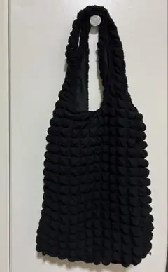 黒 立体パターン トートバッグ
