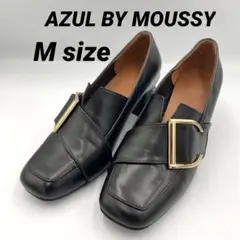 【良品】AZUL BY MOUSSY ヒールローファー ゴールド金具 Mサイズ