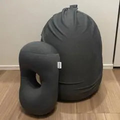 MOGU プレミアムフィットチェア ホールピロー セット グレー パウダービーズ