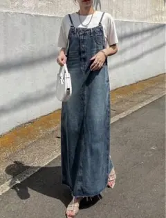 デニム ロングワンピース