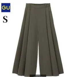 GU ジーユー イージー スカンツ VN ガウチョパンツ S オリーブグリーン
