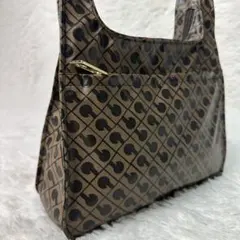 極美品 ゲラルディーニ ワンショルダー ソフティ レザー 本革 総柄 ハンド