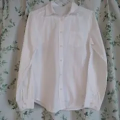 ホワイト ボタンアップ 長袖シャツ