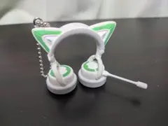 Yowu 猫耳ヘッドホン ミニチュアチャーム ホワイト