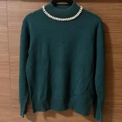 earth music&ecology ダークグリーン タートルネック M