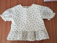 H&M ドット柄 フリル付きシャツ 92cm