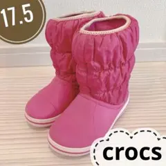 クロックスcrocs　17.5㎝　C10　ブーツ　長くつ　ピンク　17.5