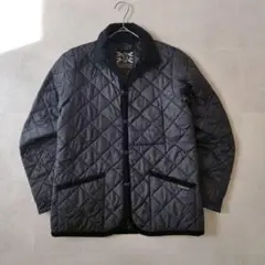 【 馬タグ 】 英国製 オールブラック LAVENHAM キルティングジャケット