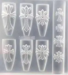 クロスモールド シリコンモールド 3Dパーツ 十字架 クロムパーツ