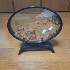 中国伝統工芸品 コルク細工 置物 楼閣 鶴 - メルカリ