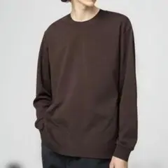 エアリズムコットンクルーネックTシャツ 長袖　19 WINE　Мサイズ