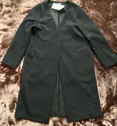 【GLACIER】ノーカラージャケット、コーディガン　Ｓ　ブラック