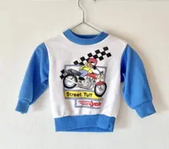 【海外古着】ベビー トレーナー スウェット バイクイラストプリント