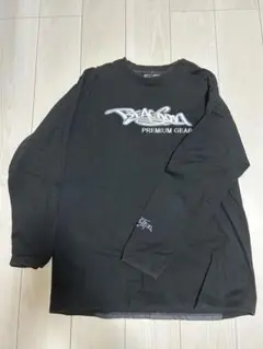 グラフィック長袖シャツ 黒 黒ロンＴ 古着