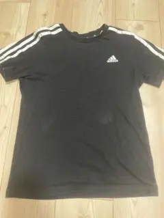 adidas ブラック Tシャツ 3本ライン