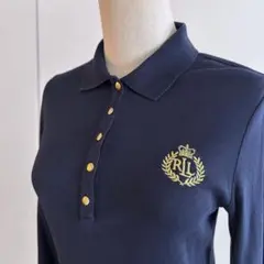 LAUREN RALPH LAURENポロシャツブラック金ボタンMサイズ