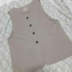 新品サマンサモスモス　コットンリネンロングベスト