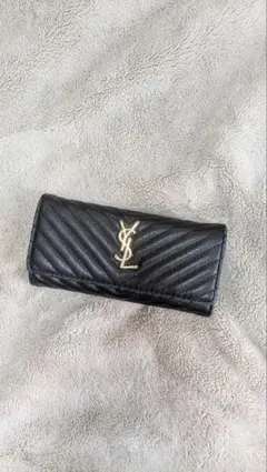 YSL ブラック 長財布 キルティング