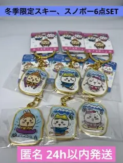ちいかわ　ご当地キーホルダー　スキー、スノボ6点セット