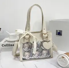 痛バッグ クリーム　推し活 トートバッグ ショルダーバッグ 痛バ 見せバッグ