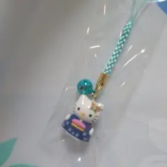 ハローキティ 京都バージョン　レア！　着物　ペア　ストラップ　根付　新品未使用