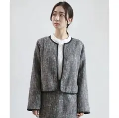 レトロガール ノーカラーツイードJKのサムネイル