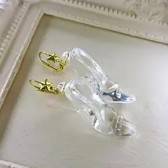 スターモチーフ&シンデレラのガラスの靴ピアス