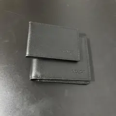 新品　コーチ　二つ折り財布　手帳ケース　2点セット　ブラック　レザー