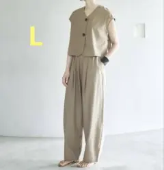 seasonreasonbyLin.&Redイガリシノブセットアップ ベージュ