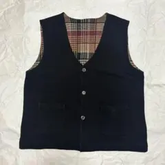 古着ベスト リバーシブル チェック柄