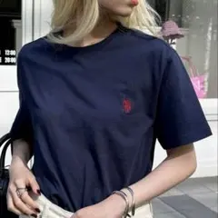 U.S. POLO ASSN.ワンポイントクラシカルポニー刺繍Tシャツ ネイビー