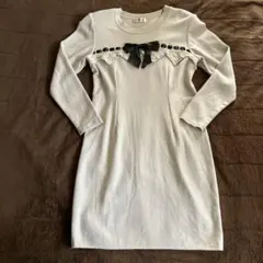 トマツ　TOMATSU ニットワンピース　ライトグレー　ウール100%